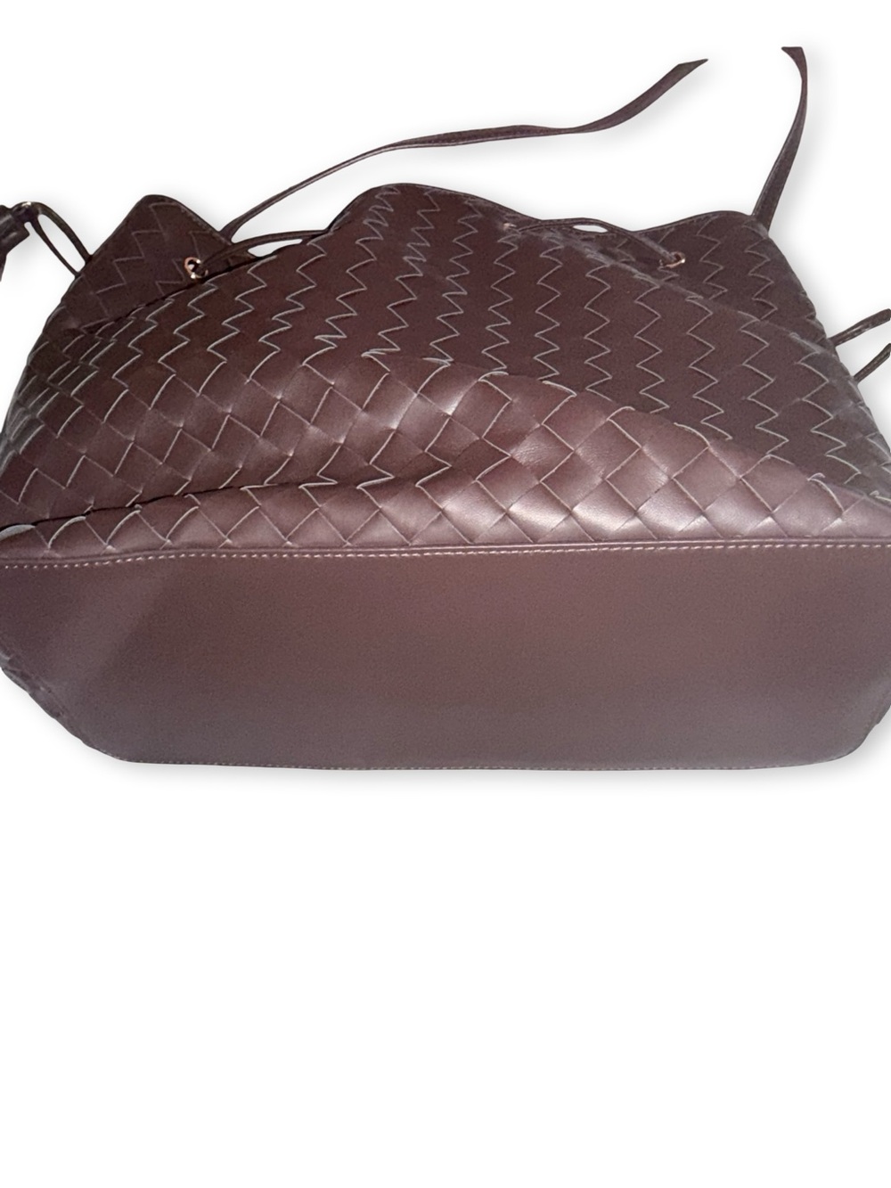 Ann Taylor Woven Leather Drawstring Hobo Bag - Picture 4 of 5